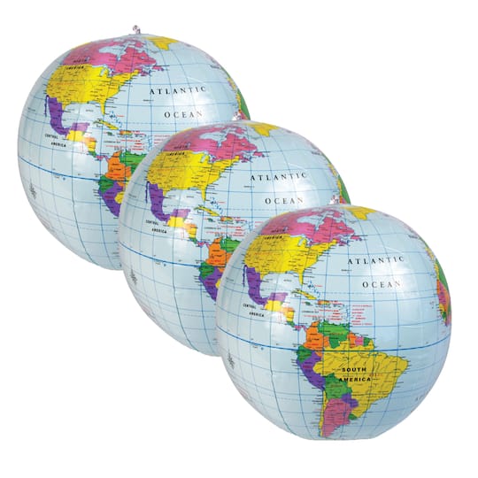 Learning Resources&#xAE; 12&#x22; Inflatable Globe, 3ct.